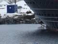 Die nach der Kollision beschädigte TROLLFJORD in Harstad - 3.April 2017